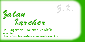 zalan karcher business card